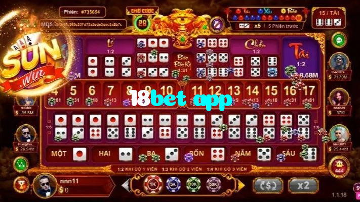 available types of 18bet app bet including pre-match live express and system bets
